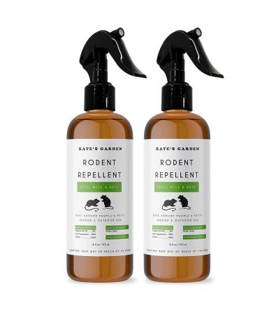 Rodent Repellent Spray with Peppermint Oil to Repel Mice and Rats (16oz - 2-Pack) by Kate's Garden. Non-Toxic Peppermint Spray. Mice Repellent & Rat Repellent for Indoors & Outdoors. Made in USA 16 Fl Oz (Pack of 2)