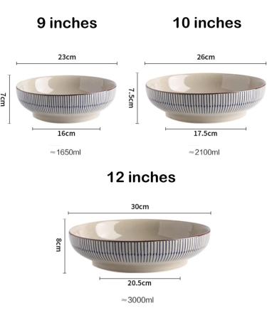 Handmade Ceramic Soup Bowl 71 Oz Porcelain Salad Pho Bowls for Kitchen Ceramic Dinner Bowls Round Mixing Bowl for Ramen Noodle Cereal Microwavable - Buy Online on GoSupps.com