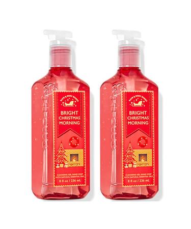 Bath & Body Works Hand Soap Cleansing Gel 8 Fl Oz Pack of 2 (Bright Christmas Morning)