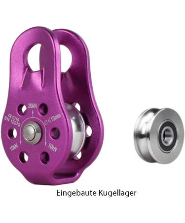 Buy Tread Star Rope Roller 20 KN - High-Performance Aluminum Alloy Block for 12mm Climbing Rope - Ideal for Strapping & Climbing - Violet - Buy Online on GoSupps.com