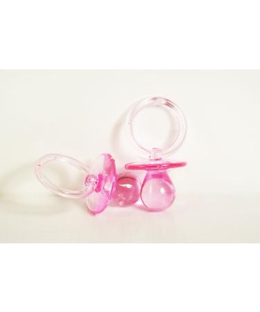 Small Pink Acrylic Baby Pacifiers to Decorate Baby Shower Favors - 144 Pieces - Size: 1/2 X 3/4
