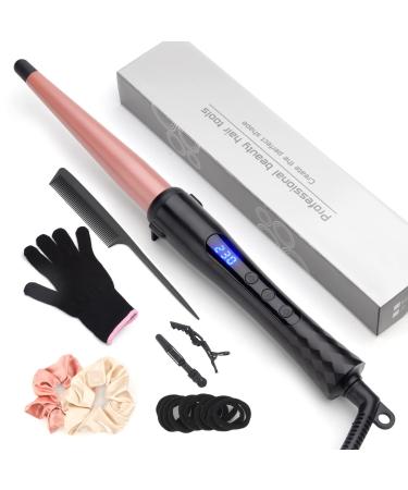 Curling Wand 13-25MM Curling Tongs Tapered Curling Iron with Adjustable Temperature Professional Hair Curler with Glove Dual Voltage - Buy Online on GoSupps.com