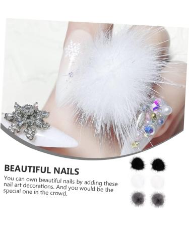 FRCOLOR 18 Pieces Hair Balls Accessories for Nails Shoes Bobble Balls Fur Bobble DIY Nail Art Set Artificial Nails Set Decorative Nail Hair Ball Nail Art Decor Winter Plush Ball Hat - Buy Online on GoSupps.com