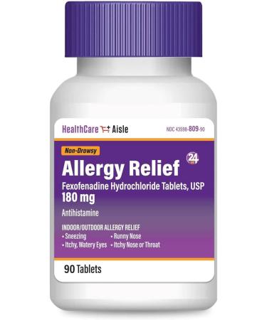 HealthCareAisle Allergy Relief - Fexofenadine Hydrochloride Tablets USP 180 mg - 180 & 90 Tablet Bundle - Allergy Medication - Buy Online on GoSupps.com