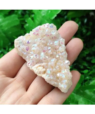 Crystal Crystal Cluster Natural Angel Quartz Cluster Plating Gemstone Cluster fengshui 30-50g HOMEZHOU (Size : 1pc)