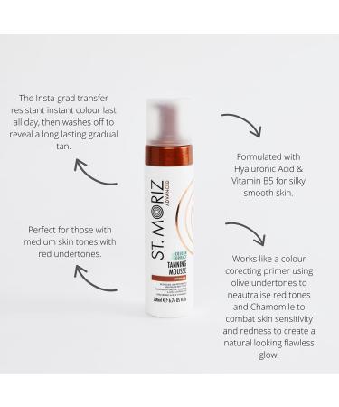 St Moriz Advanced Color Correcting Self Tanner Mousse - Medium Instant Foam for Face & Body | Streak Free & Long Lasting Self Tanning - 7.78 fl oz - Buy Online on GoSupps.com
