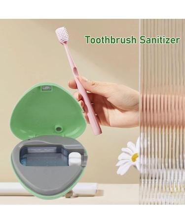 Syrisora Toothbrush Sanitizer Portable Rechargeable Toothbrush Cleaner Holder Travel Home Toothbrush Case (Green) - Buy Online on GoSupps.com