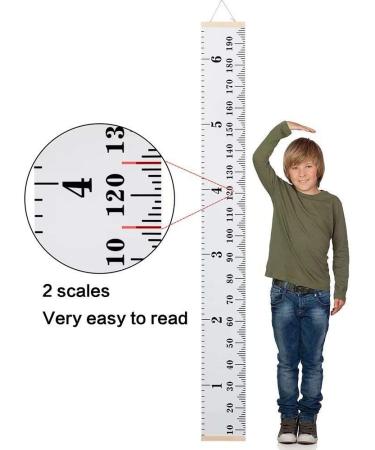 Smlper Kids Height Chart Wall Hanging Ruler Canvas Growth Baby Nursery Decor 79x7.9 (Sun) White - Buy Online on GoSupps.com