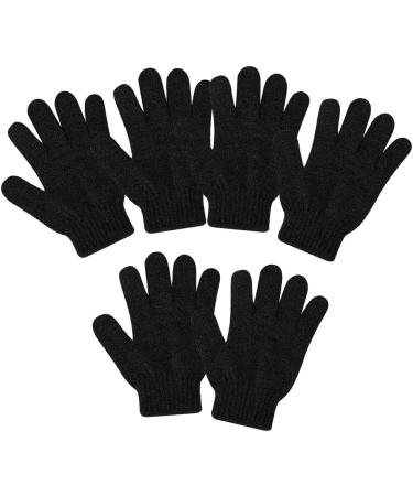 SDENSHI 6Pcs Exfoliating Gloves - Full Body Scrub Accessories for Men & Women | Black - Perfect for Shower & Bath - Buy Online on GoSupps.com
