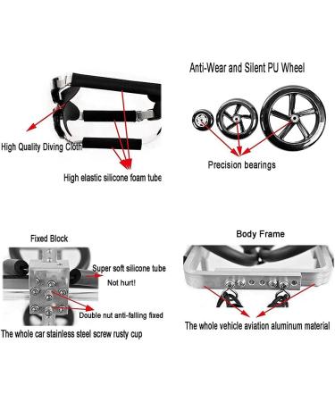 Adjustable Dog Wheelchair Two Wheels Pet Rehabilitation Cart for Handicapped Hind Legs Animal Exercise Wheels for Disabled Cat/Dog/Pet Easy Assemble X - Small - Buy Online on GoSupps.com