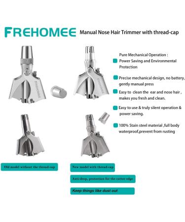 Freehomee Manual Nose Hair Cutter | Battery-Free Trimmer for Men & Women | Waterproof Stainless Steel with Thread Protection Cap - Buy Online on GoSupps.com