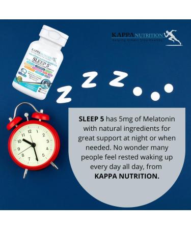 KAPPA NUTRITION Sleep 5 Sleep Aid 5mg of Melatonin 60-Day Supply Non-Habit Forming Vegan Capsules Natural Ingredients for Easier Bedtime Herbal Supplement Valerian Root Chamomile Non-GMO - Buy Online on GoSupps.com