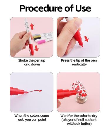 Kalolary 6 Color 3D Nail Art Pens Set - Nail Point Graffiti Dotting Pen for DIY Manicure Tools - Buy Online on GoSupps.com