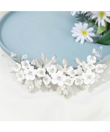 Brishow Silver Flower Bridal Hair Vine - Wedding Hair Accessories for Women and Girls - Buy Online on GoSupps.com
