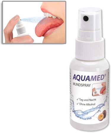 Miradent aquamed Mouth Drying Spray 30ml | Xylitol | Moisture Relief | Fruity Passion Fruit Flavor | Sugar-Free & Alcohol-Free | Tooth Mineralizing - Buy Online on GoSupps.com