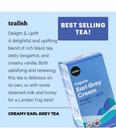 Tealish - Organic Earl Grey Cream Tea Sachets 15 Biodegradable Tea Bags - Organic Black Tea Bags - Ideal for Breakfast Tea Delight and Uplift - Caffeinated Tea Bags - Earl Grey with Vanilla Black Tea - Buy Online on GoSupps.com