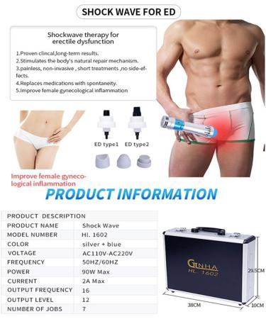 WDDEYYDS ED Shock Wave Therapy Device | Electromagnetic Pain Relief with 7 Massage Heads | Effective Chronic Pain Management - Buy Online on GoSupps.com