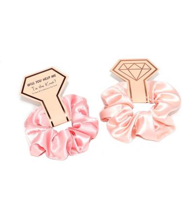 amangul Bridesmaid Hair Scrunchies Thick Updo Satins Scrunchies Bridal Shower Wedding Hair Rope Scrunchy Women Ponytail Holder(Dark Grey) - Buy Online on GoSupps.com