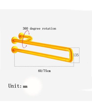 Bathroom Grab Bar Stainless Steel Nylon Rod erly Pregnant Women Disabled (Color : White Size : 75cm) (Yellow 75cm) - Buy Online on GoSupps.com