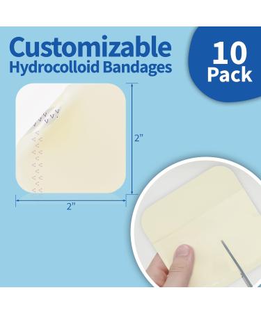Hydrocolloid Dressings 5cm x 5cm - Extra Thin Waterproof Wound Care for Ulcers Burns & Blisters - 10 Pack (0.3mm) - Buy Online on GoSupps.com