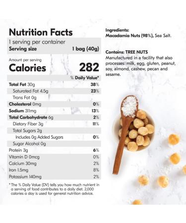 House of Macadamias Namibian Sea Salt Macadamia Nuts 16.92oz (12 Pack) - Keto, Vegan, Paleo - Gluten-Free, Sugar-Free - Buy Online on GoSupps.com