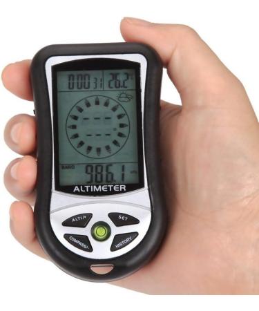 8-in-1 Multifunctional Outdoor Device with LCD Display: Compass Altimeter Barometer Thermometer Clock & Calendar - Perfect for Hiking & Camping - Buy Online on GoSupps.com
