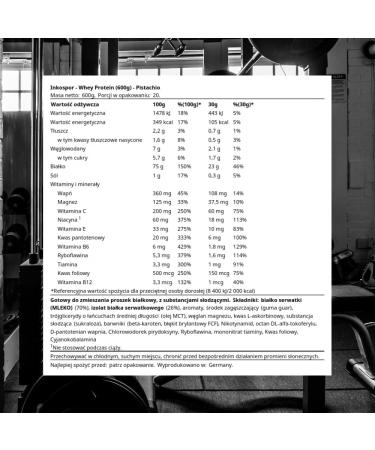 Inkospor Whey Protein (600g) Pistachio - Buy Online on GoSupps.com