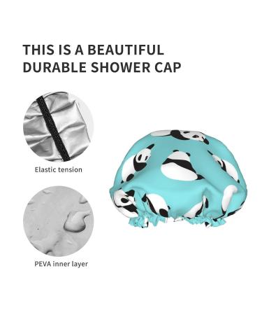 Cute Panda Shower Cap - Reusable Double Layer Bath Cap for Women | Waterproof & Elastic with PEVA Lining (1 piece) - Buy Online on GoSupps.com