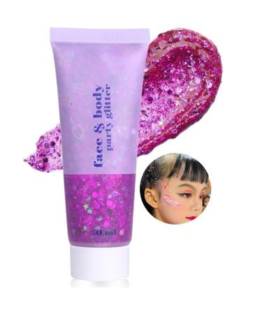 Beliky Girl Glitter gel for the body body glitter liquid glitter gel liquid mermaid glitter holographic glitter gel for face hair nails (fuchsia)