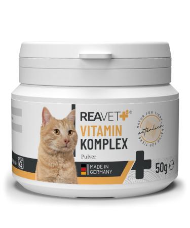 ReaVET Vitamin Complex 50g, B vitamins for Cats, vitamins for Cats, Multivitamin Powder for Cats, Purely Natural, ideal as a Barf supplement