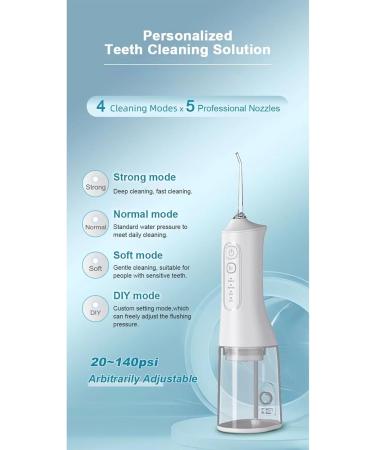 Buy Water Flossers for Teeth - 4 Speed Modes 5 Nozzles 300ML Tank Portable & Rechargeable | Best International Shipping - Buy Online on GoSupps.com