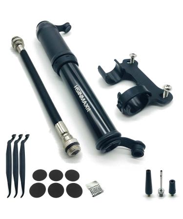 HSINMAXit-Mini Bike Pump Portable Bicycle Tire Pump Presta Valve Pump and Schrader - 120PSI - Aluminum Alloy Lightweight
