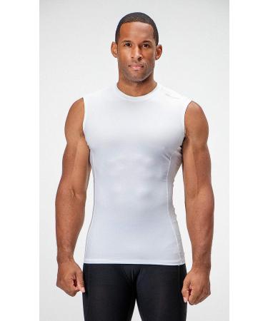 DEVOPS Sleeveless Men's Athletic Compression Shirts Large 3 Pack - White (Gray Trim) - Size 0 - Buy Online on GoSupps.com