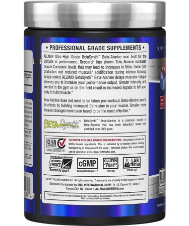 ALLMAX Nutrition - 100% Pure Maximum Strength + Absorption - Beta Alanine - 400 Gram & Nutrition 100% pharmaceutical grade maximum strength + absorption Taurine 400g - Buy Online on GoSupps.com