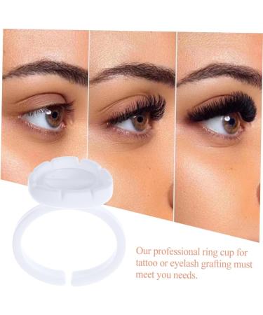 100pi ces Anneaux De Pigment Pour Maquillage Gobelets Porte-pigment Blanc Support Pratique Pour Extension Et Teinture De Cils - Buy Online on GoSupps.com