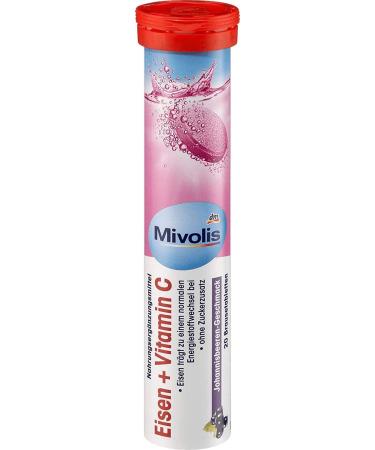 Mivolis Iron + Vitamin C effervescent Tablets - Dietary Supplements 1 Pack x 20 pcs | Germany