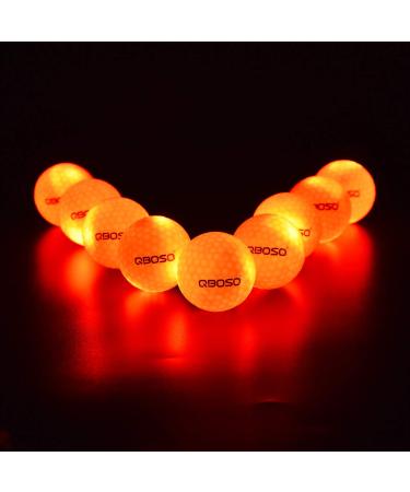 Glow in The Dark Golf Balls QBOSO LED Golf Balls , Light Up Golf Balls More Fun at Night and Make Your Every Shot Counts,Triggered by a Simple hit. 6 Pack