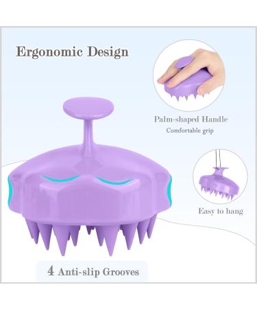 FREATECCH CHAUT Massage Brush Wet & Dry Shampoo Brush for Hair Growth & Scalp Care | Silicone Hair Root Stimulator | Dandruff Relief | Contemporary Purple Design - Buy Online on GoSupps.com