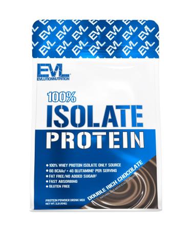 Evlution Nutrition 100% Isolate Whey Isolate Protein Powder 25 G of Fast Absorbing Protein No Sugar Added Low-Carb Gluten-Free (Double Rich Chocolate 1 LB) Double Rich Chocolate 1 Pound