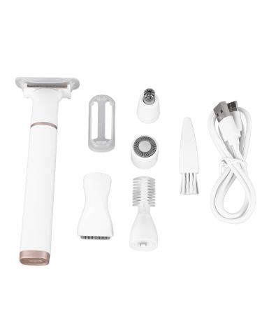 Dioche 5 in 1 Electric Hair Trimmer for Women Fast Trimming Low Noise Washable Head Rechargeable Hair Removal Clipper with 5 Trimmer Heads for Eyebrows Nose Face