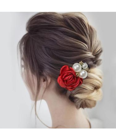 8pcs Pearl Elastic Hair Scrunchies Set - Pretty Floral Headbands & Ponytail Holders - Buy Online on GoSupps.com