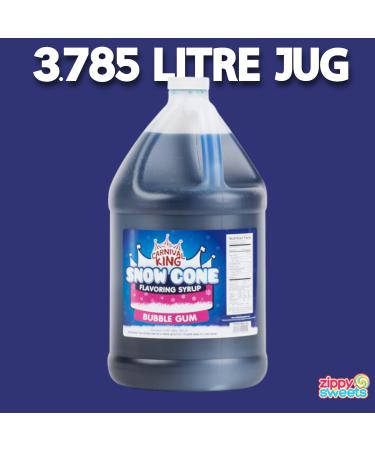 ZippySweets - Snow Cone Syrup - 1 Gallon Bubble Gum Flavour with Complimentary Pump Makes 128 Snow Cones Ideal Shaved Ice Syrup for Refreshing Shaved Ice Treats - Buy Online on GoSupps.com
