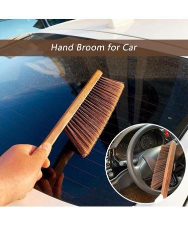 Glimpsesun 1 Piece Bathroom Cleaning Brush Soft Bristles Dusting Brush for Cleaning Car/Bed/Couch Wooden Handle - Buy Online on GoSupps.com