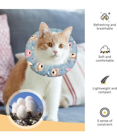 Kytpyi Halskrause Cat Collar - Adjustable Stain-Resistant (17-27cm) Waterproof Cotton for Cats & Dogs Blue Bear Design - Buy Online on GoSupps.com