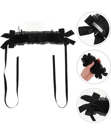 DEARMAMY Lace Headband Lolita Maid Flower Headdress Ribbon Halloween Costume Headband Vintage Cosplay Party Hair Accessories - Buy Online on GoSupps.com