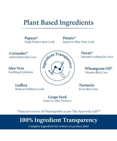 Blue Nectar Under Eye Cream for Women | Natural Niacinamide Eye Cream with Papaya & Potato | Lightweight Herbal Formula Enriched with Neem & Aloe Vera (18 Herbs 0.53Oz) - Buy Online on GoSupps.com