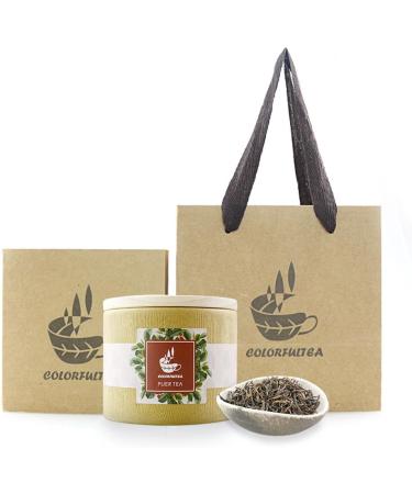 COLORFULTEA - 100g (3.5 oz) - Chinese Puerh Tea - Aged Puer Tea/Old Pu erh Tea/Ripe Pu'erh Tea - Premium Quality Fermented Yunan Pu-erh Tea - Buy Online on GoSupps.com