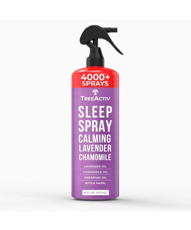 TreeActiv Sleep Spray, Calming Lavender Chamomile | Soothing Witch Hazel & Lavender Sleep Spray Air Freshener | Room, Bed, & Pillow Spray for Sleeping, Relaxation, & Meditation | 4000+ Sprays