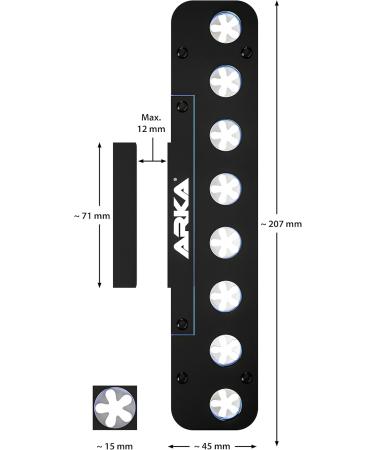 Arka Myreef Frag Rack - 8 Hole High-Quality Coral Holder with Strong Magnets for Seawater Aquariums - Silicone Backups - Black-Blue 15mm Hole Diameter - Buy Online on GoSupps.com