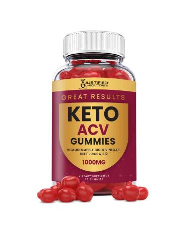 Justified Laboratories Great Results Keto ACV Gummies 1000MG with Pomegranate Juice Beet Root B12 60 Gummys 60 Count (Pack of 1)